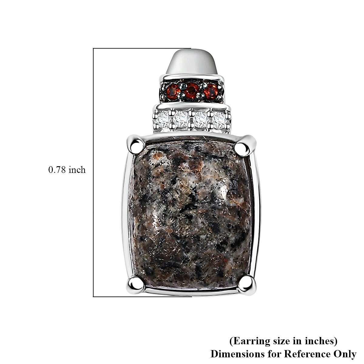 D'Joy Natural Yooperlite and Multi Gemstone 11.60 ctw Earrings in Rhodium Over Sterling Silver with Free UV Flash Light