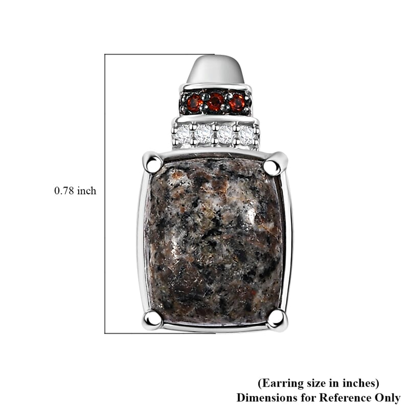 D'Joy Natural Yooperlite and Multi Gemstone 11.60 ctw Earrings in Rhodium Over Sterling Silver with Free UV Flash Light