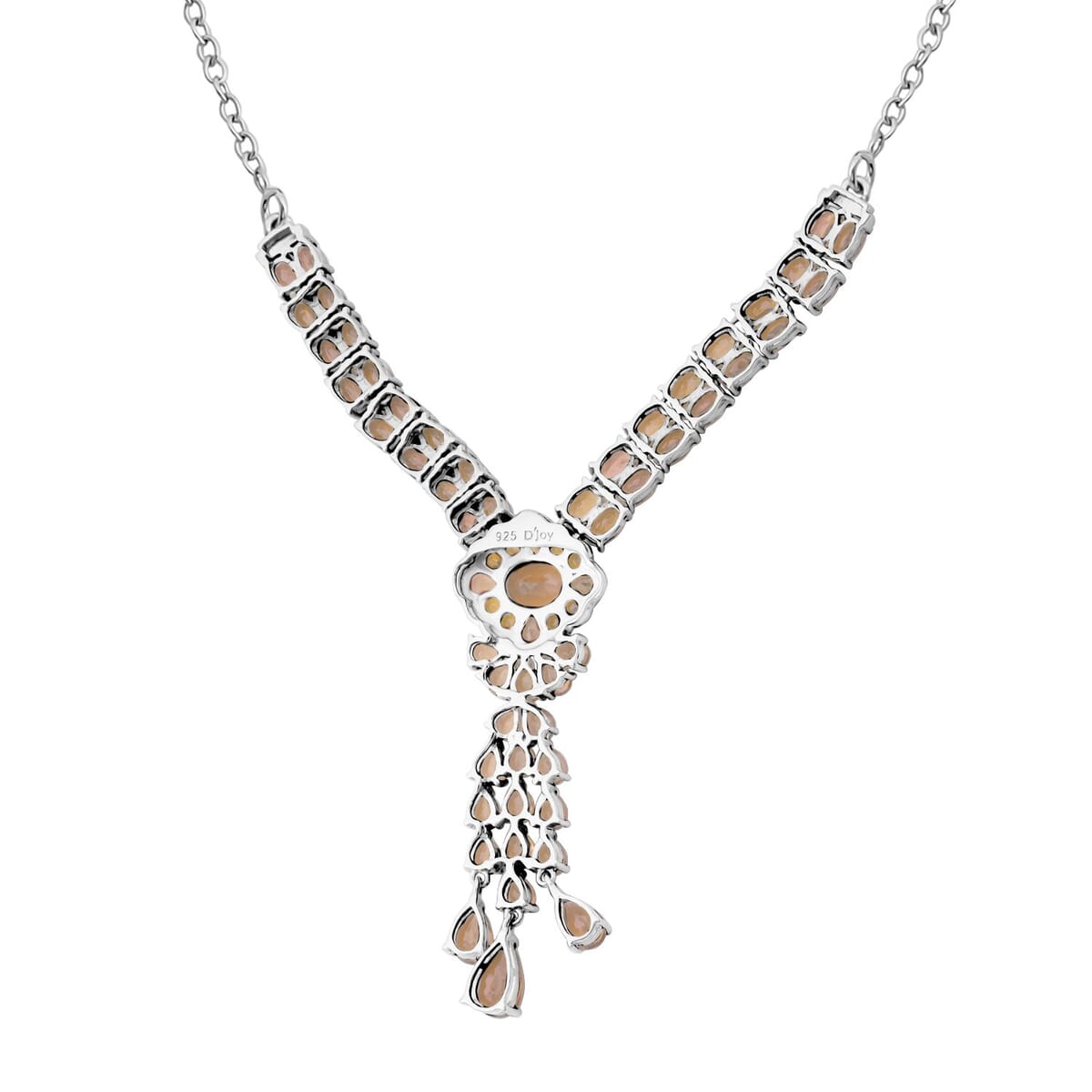 Brazilian Citrine 13.70 ctw Floral Chandelier Necklace in Rhodium Over Sterling Silver 18 Inches image number 3