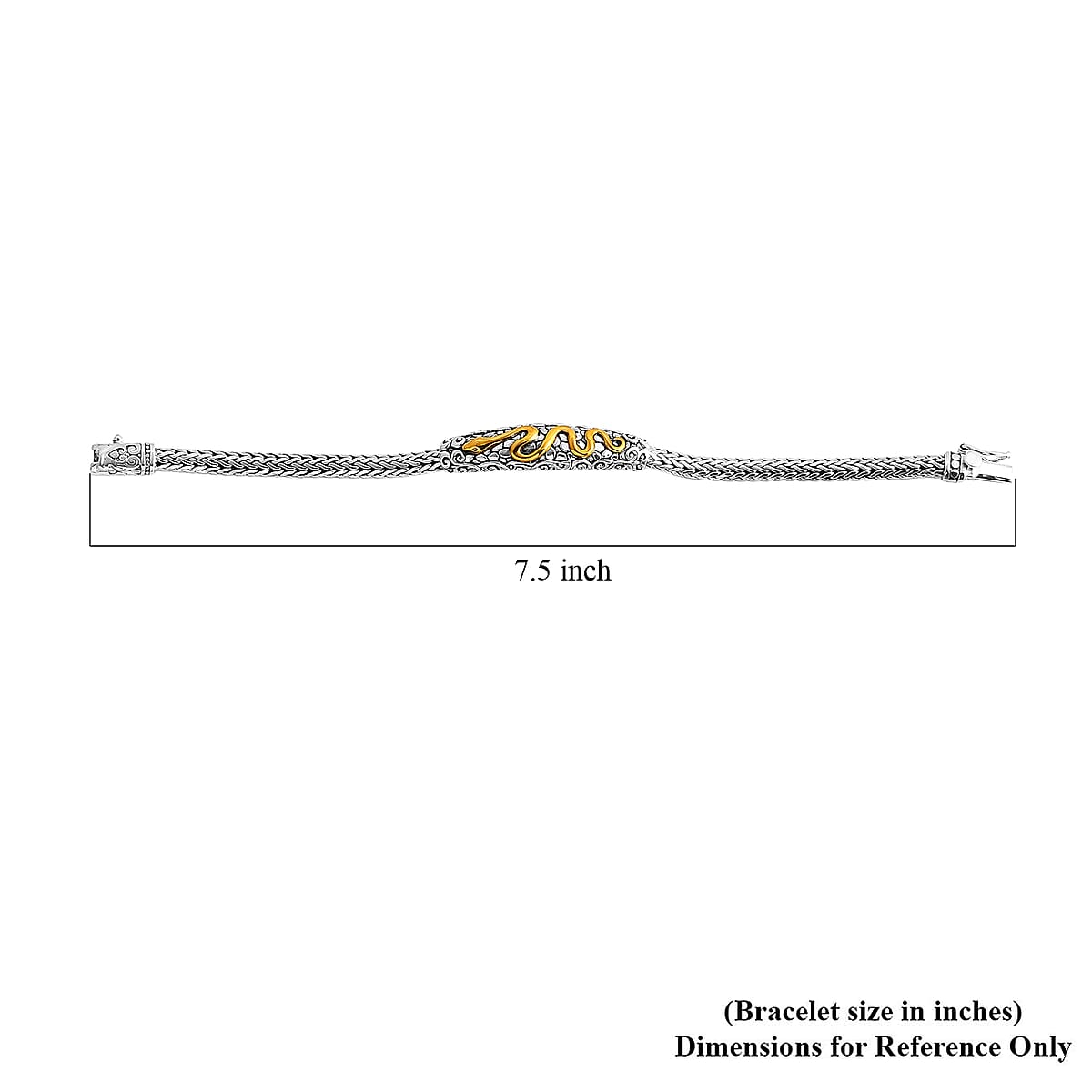 Bali Legacy Tulangnaga Chain with Snake Bracelet in Sterling Silver (8.00 In) 25.10 Grams image number 4