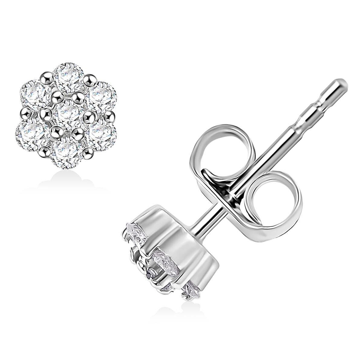 Lab Grown Diamond (SI) 0.25 ctw Stud Earrings in Rhodium Over Sterling Silver image number 0