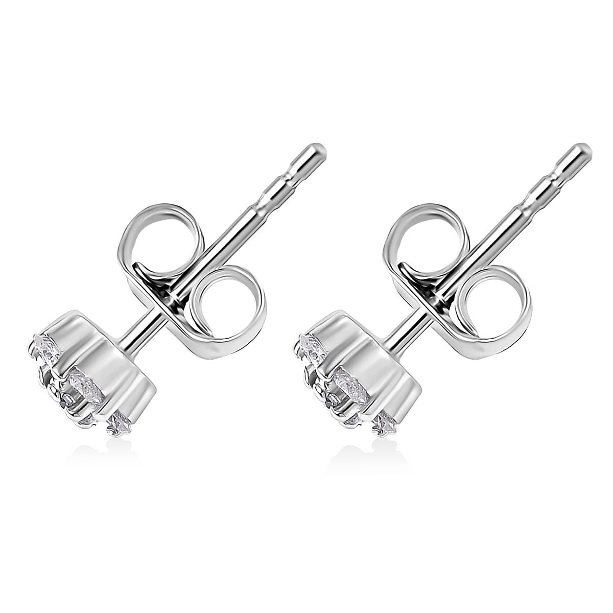 Lab Grown Diamond (SI) 0.25 ctw Stud Earrings in Rhodium Over Sterling Silver image number 3