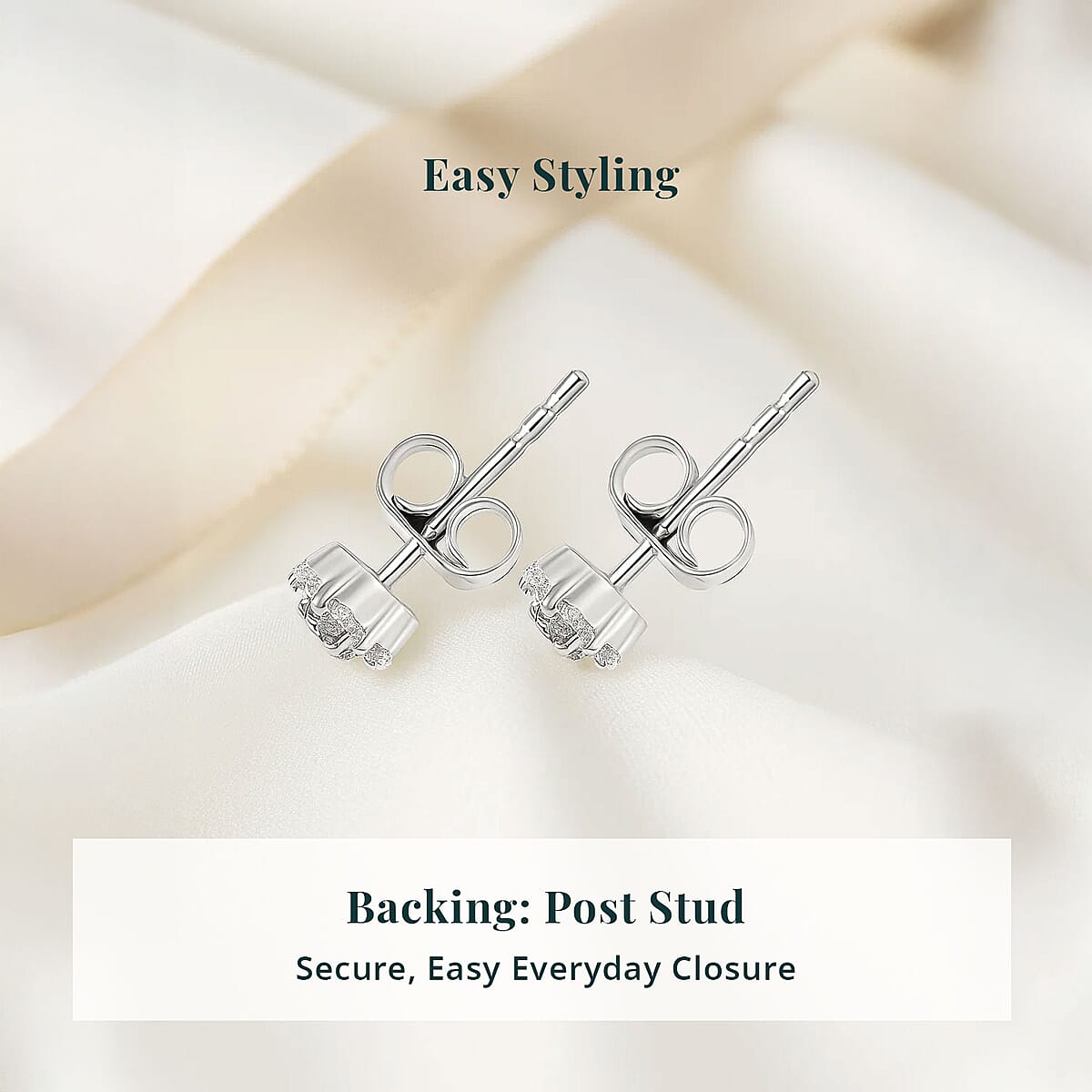 Lab Grown Diamond (SI) 0.25 ctw Stud Earrings in Rhodium Over Sterling Silver image number 5