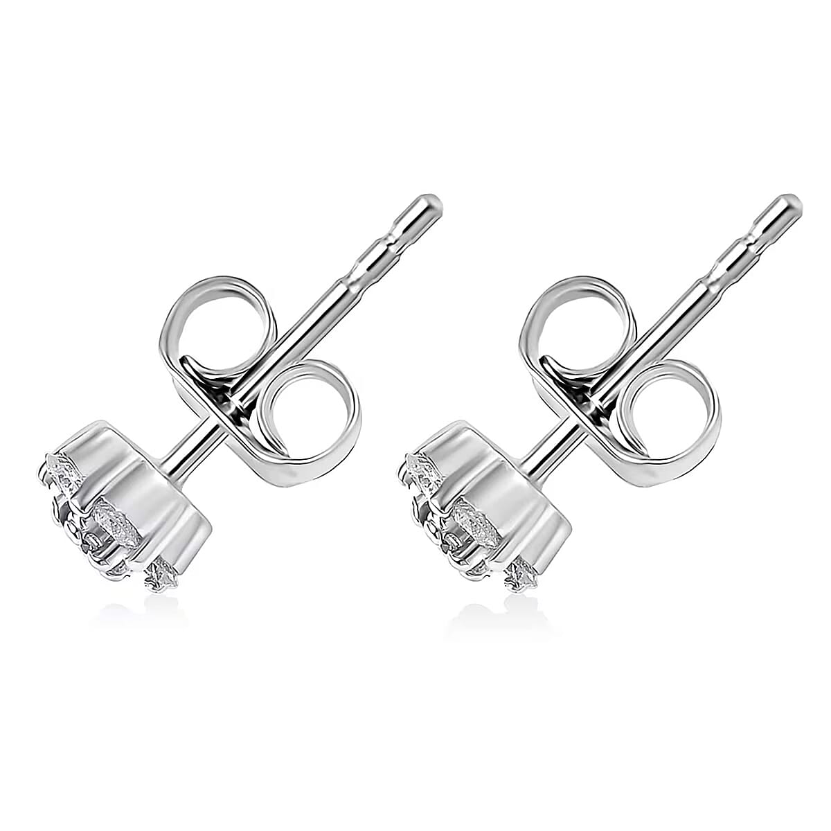 Lab Grown Diamond (SI) 0.25 ctw Stud Earrings in Rhodium Over Sterling Silver image number 7