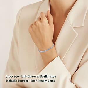 Luxuriant Lab Grown Diamond 5.00 ctw Bracelet in 14K White Gold (7.00 In) 5.42 Grams