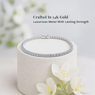 Luxuriant Lab Grown Diamond 5.00 ctw Bracelet in 14K White Gold (7.00 In) 5.42 Grams