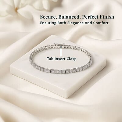 Luxuriant Lab Grown Diamond 5.00 ctw Bracelet in 14K White Gold (7.00 In) 5.42 Grams