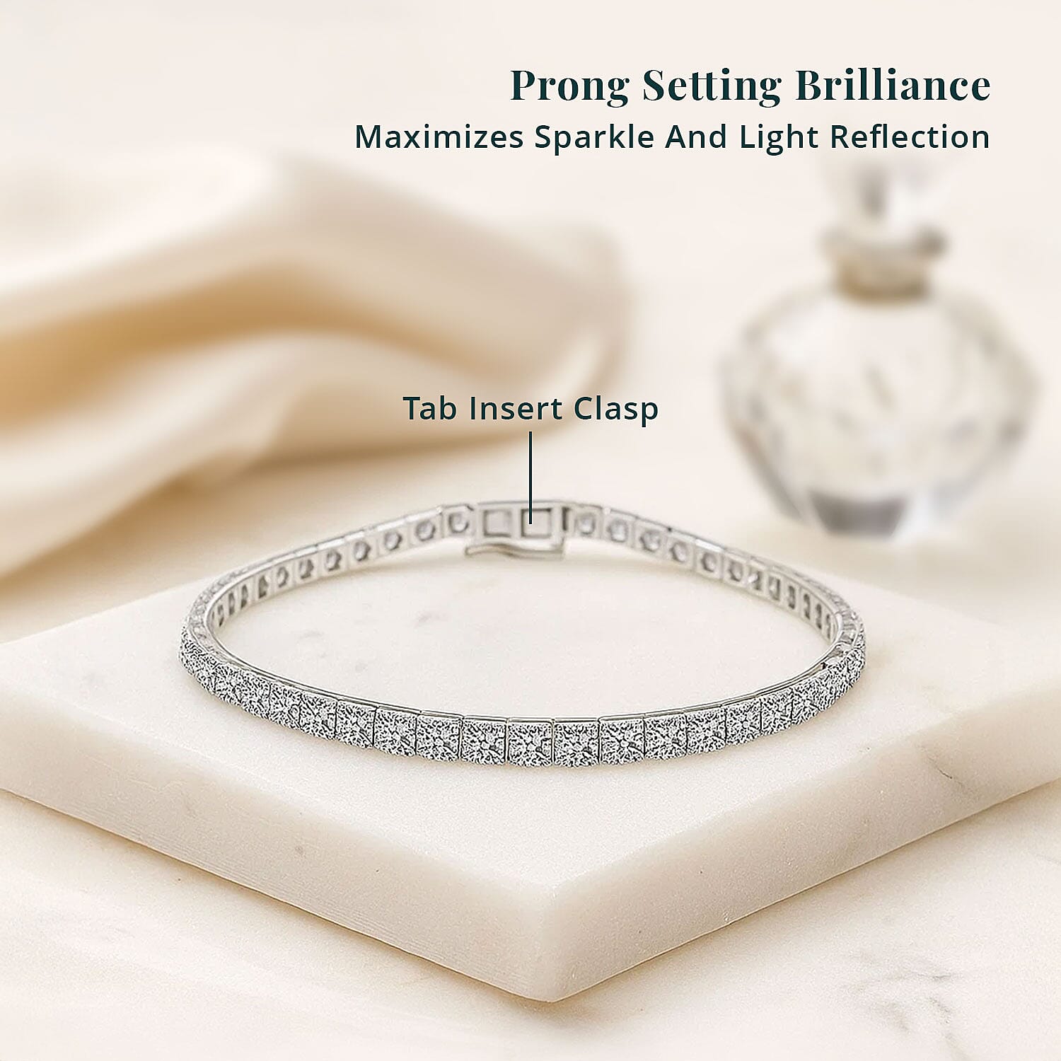 Luxuriant Lab Grown Diamond 7.00 ctw Bracelet in 14K White Gold (7.00 In) 6 Grams
