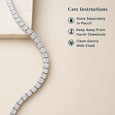 Luxuriant Lab Grown Diamond 7.00 ctw Bracelet in 14K White Gold (7.00 In) 6 Grams