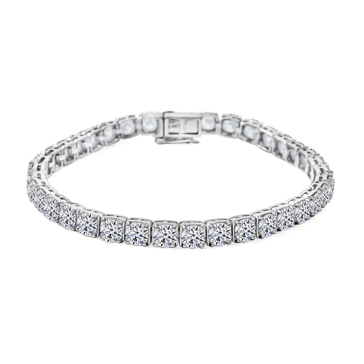 Luxuriant Lab Grown Diamond 12.00 ctw Bracelet in 14K White Gold (7.00 In) 12.22 Grams image number 0