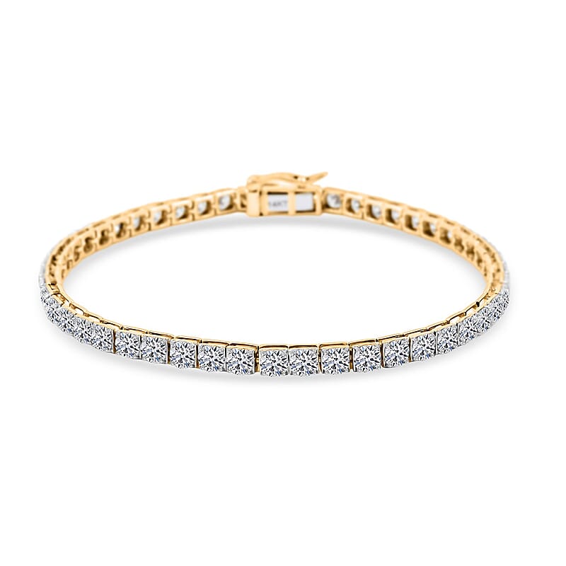 Luxuriant Lab Grown Diamond 7.00 ctw Bracelet in 14K Yellow Gold (7.00 In) 6.17 Grams