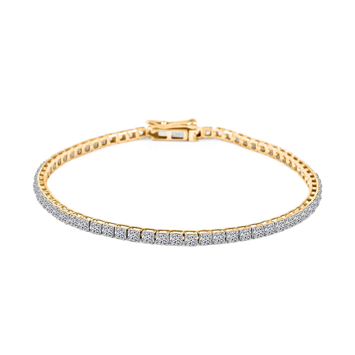 Luxuriant Lab Grown Diamond 3.00 ctw Bracelet in 14K Yellow Gold (7.00 In) 5.40 Grams image number 0
