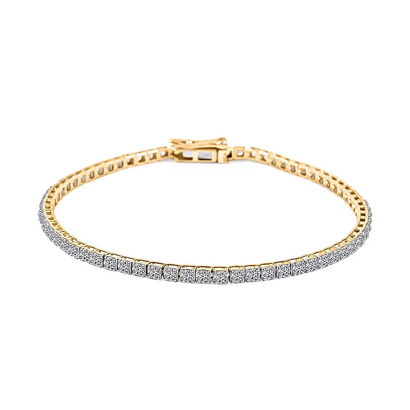 Luxuriant Lab Grown Diamond 3.00 ctw Bracelet in 14K Yellow Gold (7.00 In) 5.40 Grams