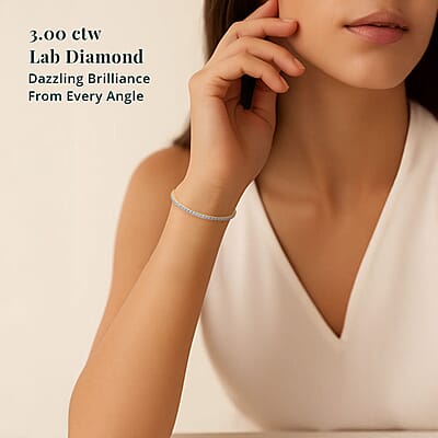 Luxuriant Lab Grown Diamond 3.00 ctw Bracelet in 14K Yellow Gold (7.00 In) 5.40 Grams
