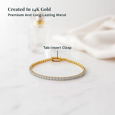 Luxuriant Lab Grown Diamond 3.00 ctw Bracelet in 14K Yellow Gold (7.00 In) 5.40 Grams