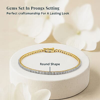 Luxuriant Lab Grown Diamond 3.00 ctw Bracelet in 14K Yellow Gold (7.00 In) 5.40 Grams