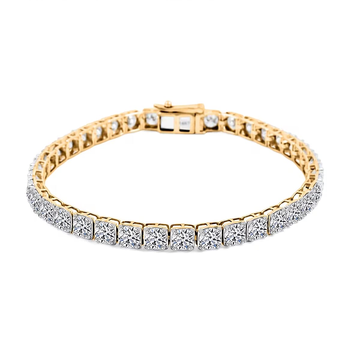 Luxuriant Lab Grown Diamond 10.00 ctw Bracelet in 14K Yellow Gold (7.00 In) 9.56 Grams image number 0