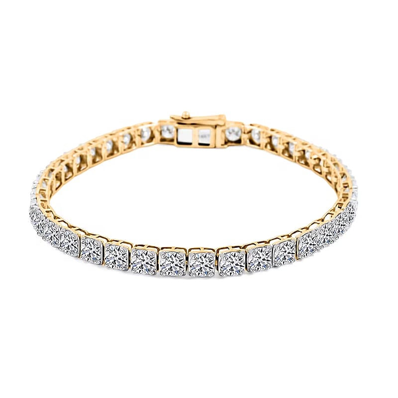 Luxuriant Lab Grown Diamond 10.00 ctw Bracelet in 14K Yellow Gold (7.00 In) 9.56 Grams