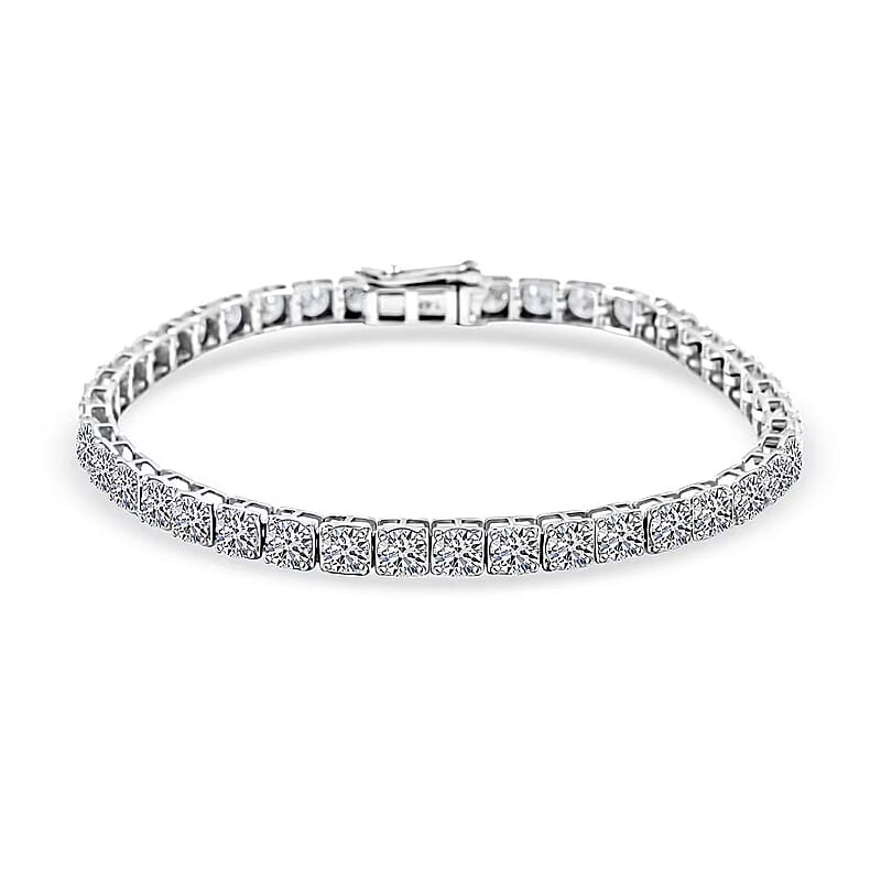 Luxuriant Lab Grown Diamond 8.00 ctw Bracelet in 14K White Gold (6.75 In) 7.10 Grams