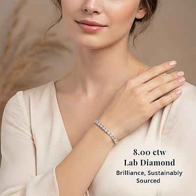 Luxuriant Lab Grown Diamond 8.00 ctw Bracelet in 14K Yellow Gold (6.75 In) 7.18 Grams