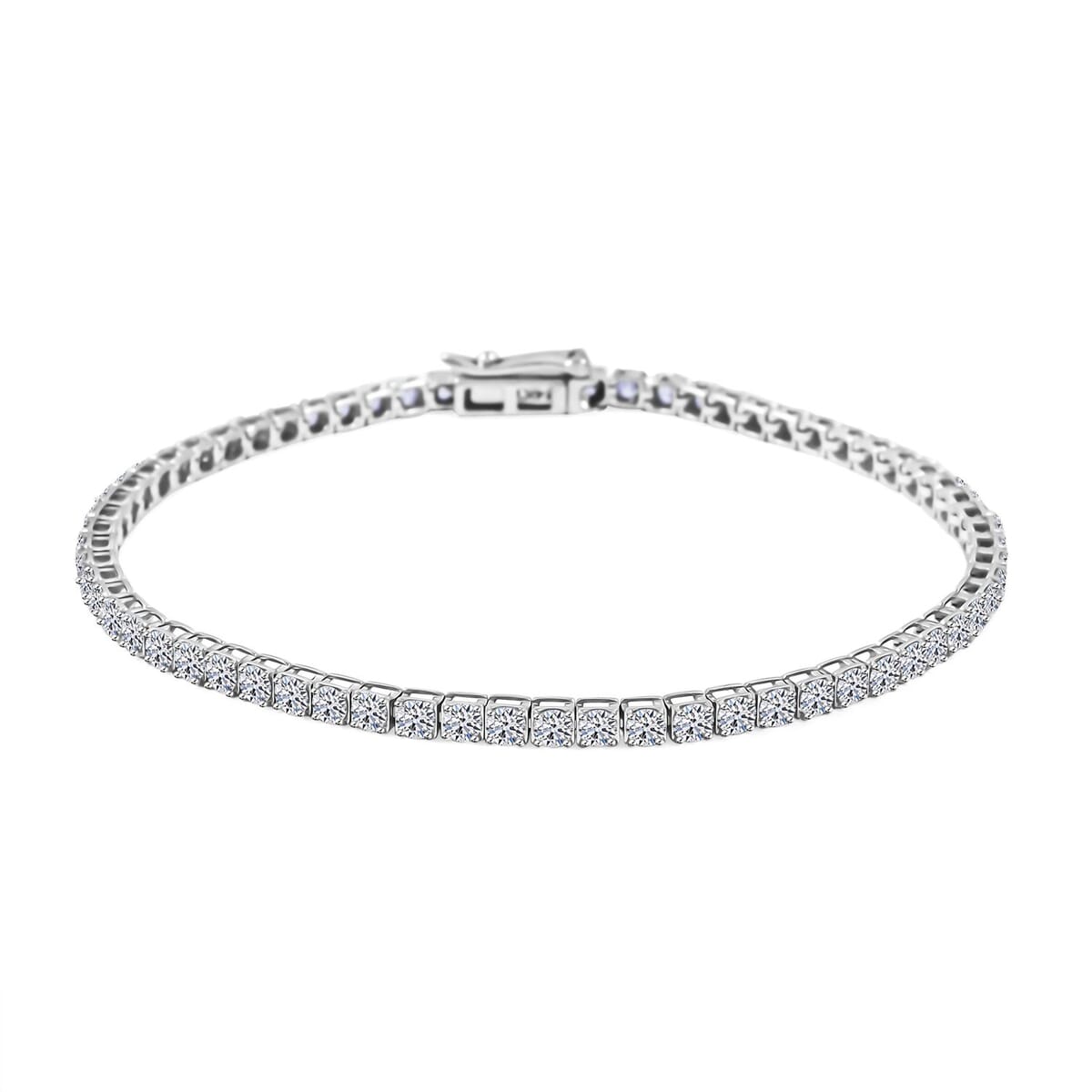 Luxuriant Lab Grown Diamond 4.00 ctw Bracelet in 14K White Gold (7.25 In) 5.65 Grams image number 0