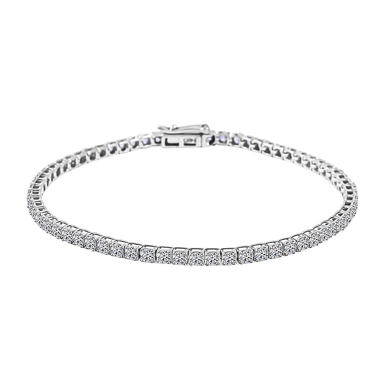 Luxuriant Lab Grown Diamond 4.00 ctw Bracelet in 14K White Gold (7.25 In) 5.65 Grams