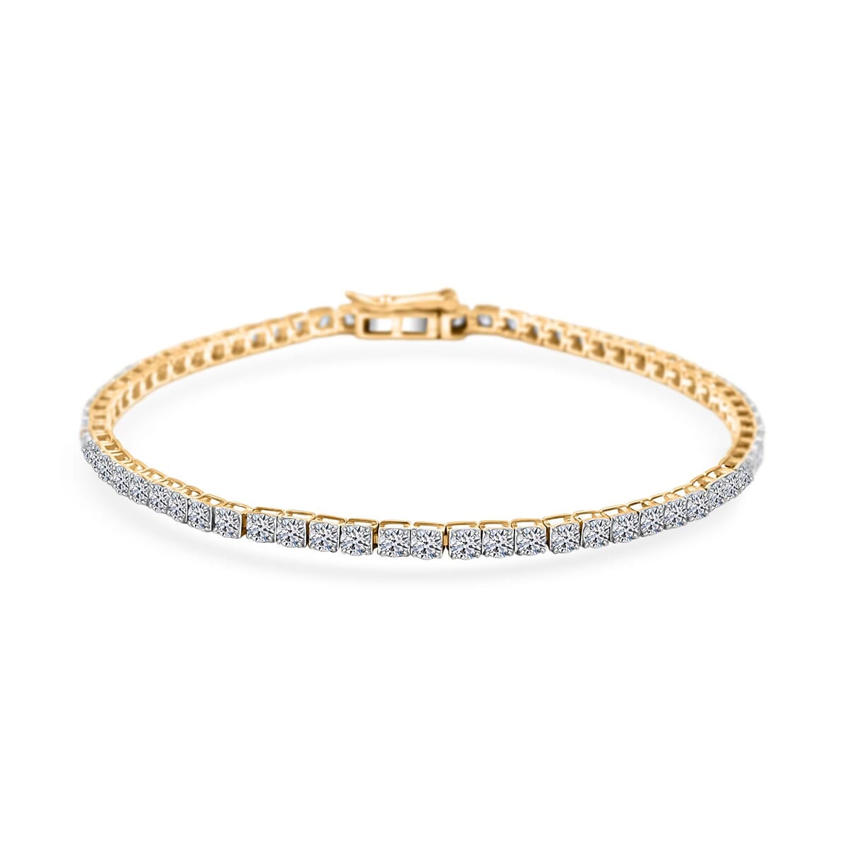 Luxuriant Lab Grown Diamond 4.00 ctw Bracelet in 14K Yellow Gold (7.25 In) 5.63 Grams image number 0