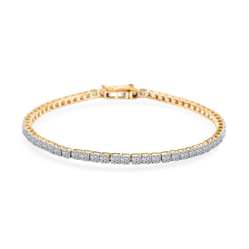Luxuriant Lab Grown Diamond 4.00 ctw Bracelet in 14K Yellow Gold (7.25 In) 5.63 Grams