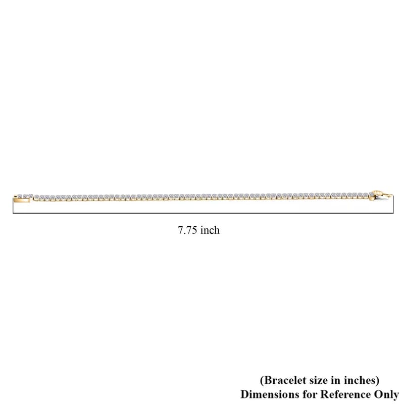 Luxuriant Lab Grown Diamond 4.00 ctw Bracelet in 14K Yellow Gold (7.25 In) 5.63 Grams