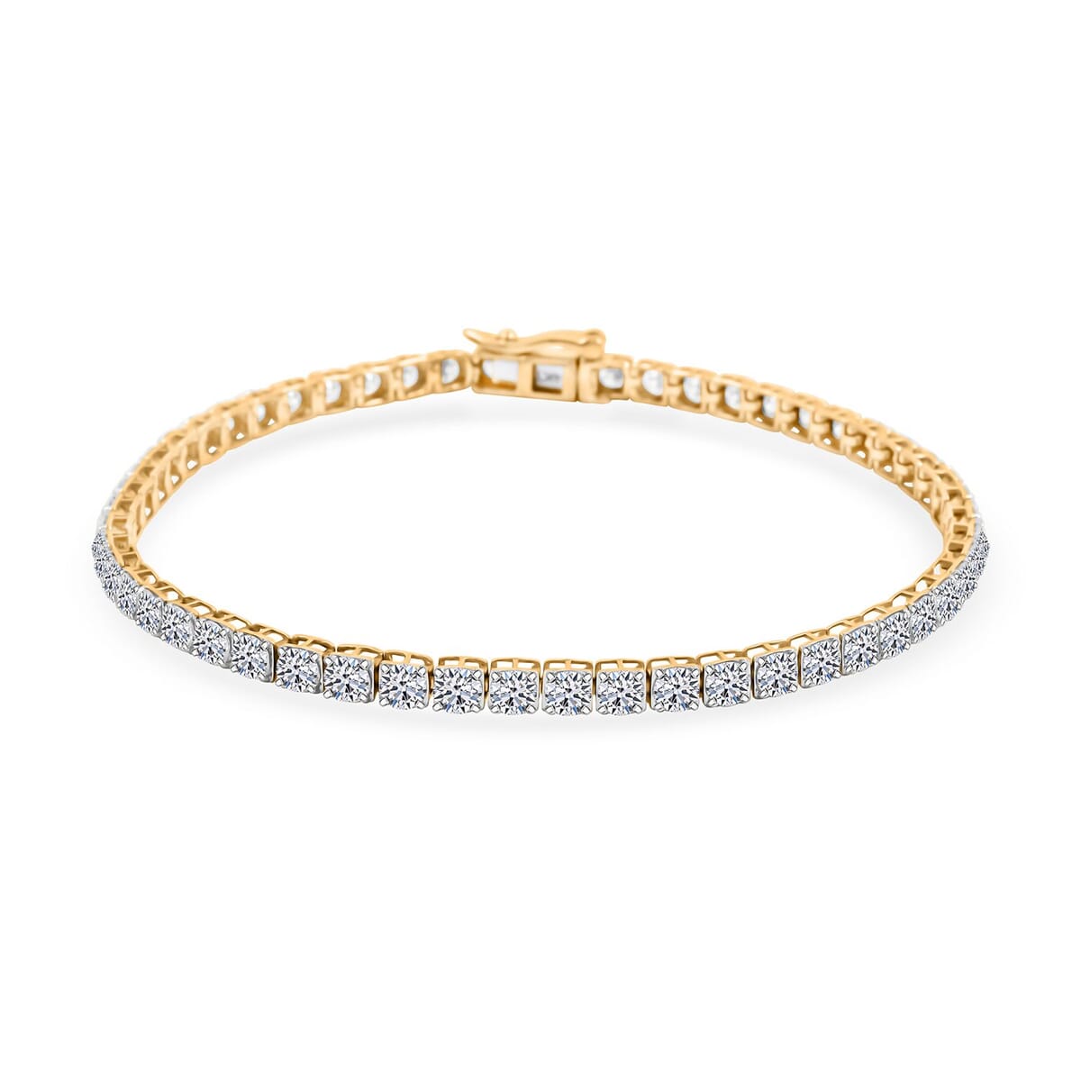 Luxuriant Lab Grown Diamond 6.00 ctw Bracelet in 14K Yellow Gold (7.25 In) 5.52 Grams image number 0
