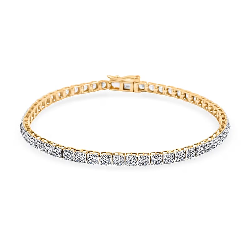 Luxuriant Lab Grown Diamond 6.00 ctw Bracelet in 14K Yellow Gold (7.25 In) 5.52 Grams