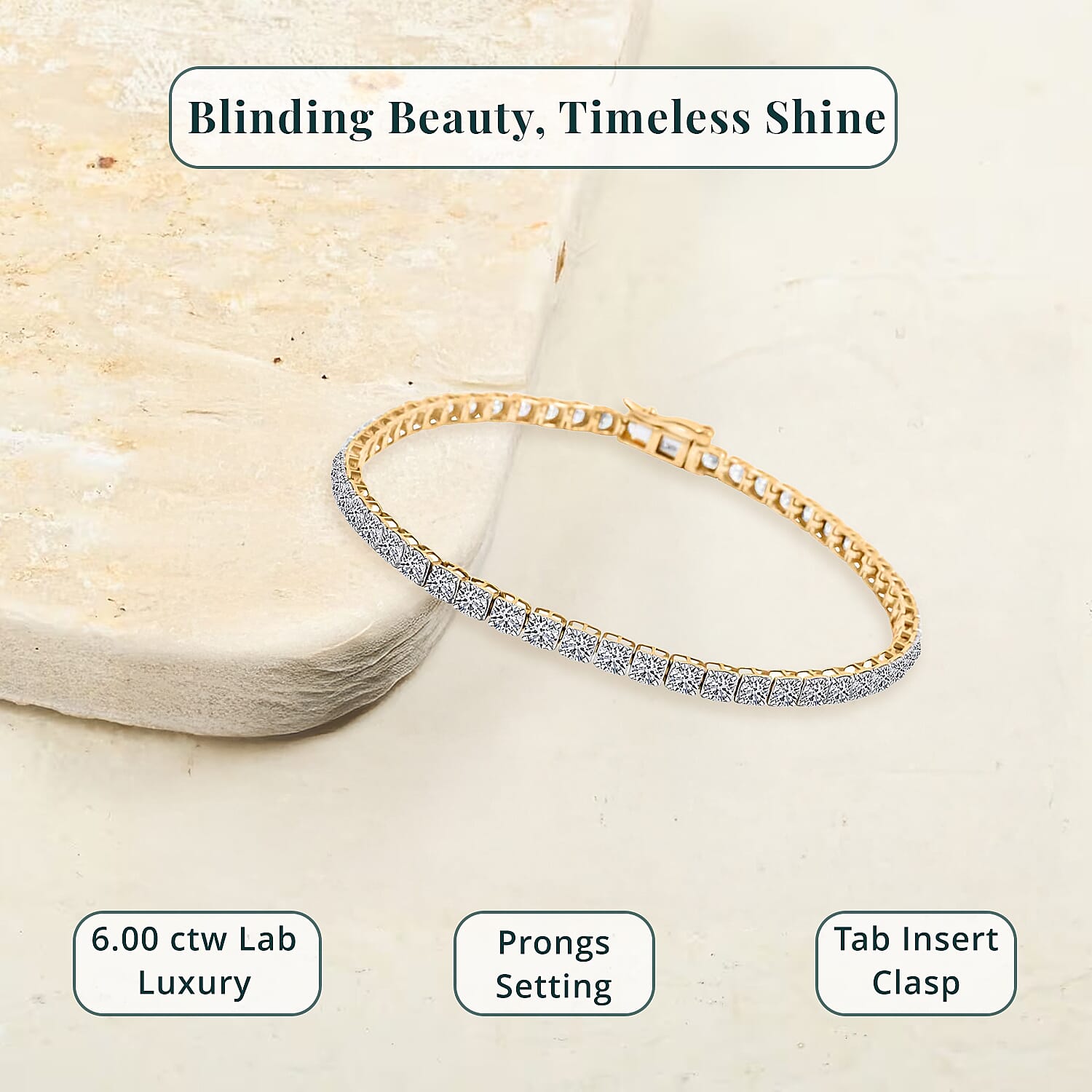 Luxuriant Lab Grown Diamond 6.00 ctw Bracelet in 14K Yellow Gold (7.25 In) 5.52 Grams