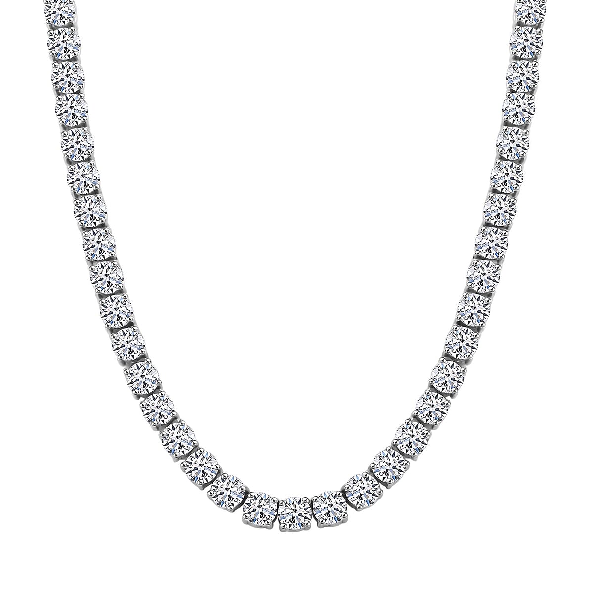 Luxuriant Lab Grown Diamond 7.50 ctw Necklace in 14K White Gold 18 Inches 11.65 Grams image number 0