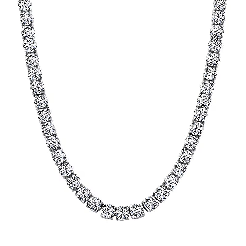 Luxuriant Lab Grown Diamond 7.50 ctw Infinite Glow Necklace in 14K White Gold 18 Inches 11.65 Grams