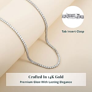 Luxuriant Lab Grown Diamond 7.50 ctw Necklace in 14K White Gold 18 Inches 11.65 Grams