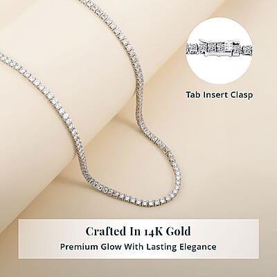 Luxuriant Lab Grown Diamond 7.50 ctw Infinite Glow Necklace in 14K White Gold 18 Inches 11.65 Grams