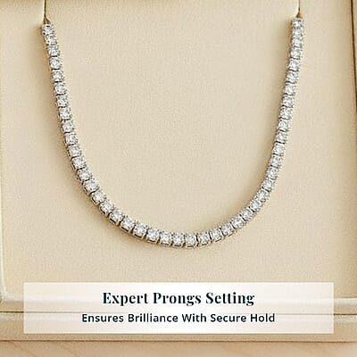 Luxuriant Lab Grown Diamond 7.50 ctw Infinite Glow Necklace in 14K White Gold 18 Inches 11.65 Grams