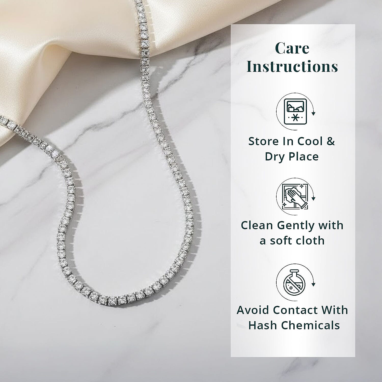 Luxuriant Lab Grown Diamond 7.50 ctw Infinite Glow Necklace in 14K White Gold 18 Inches 11.65 Grams