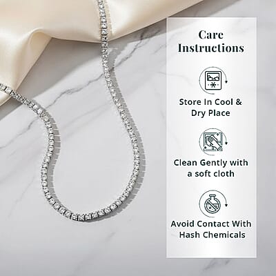 Luxuriant Lab Grown Diamond 7.50 ctw Infinite Glow Necklace in 14K White Gold 18 Inches 11.65 Grams