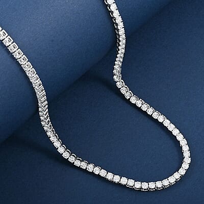 Luxuriant Lab Grown Diamond 10.00 ctw Necklace in 14K White Gold 18 Inches 13.61 Grams