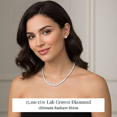 Luxuriant Lab Grown Diamond G VS 15.00 ctw Necklace in 14K White Gold 18 Inches 19.48 Grams