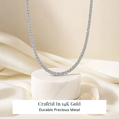 Luxuriant Lab Grown Diamond G VS 15.00 ctw Necklace in 14K White Gold 18 Inches 19.48 Grams