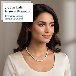 Luxuriant Lab Grown Diamond 7.50 ctw Necklace in 14K Yellow Gold 18 Inches 11.85 Grams