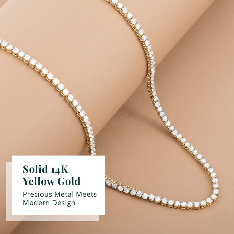 Luxuriant Lab Grown Diamond 7.50 ctw Infinite Glow Necklace in 14K Yellow Gold 18 Inches 11.85 Grams