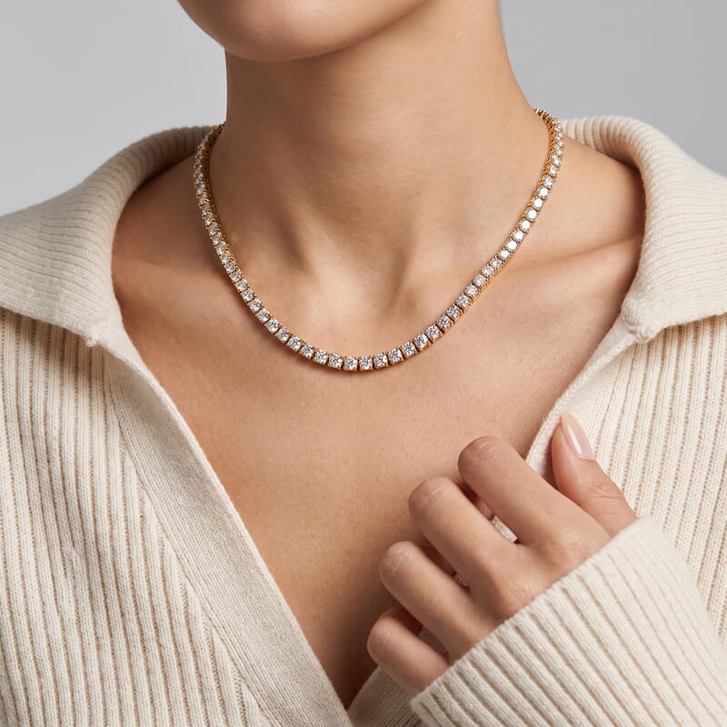 Luxuriant Lab Grown Diamond 7.50 ctw Infinite Glow Necklace in 14K Yellow Gold 18 Inches 11.85 Grams