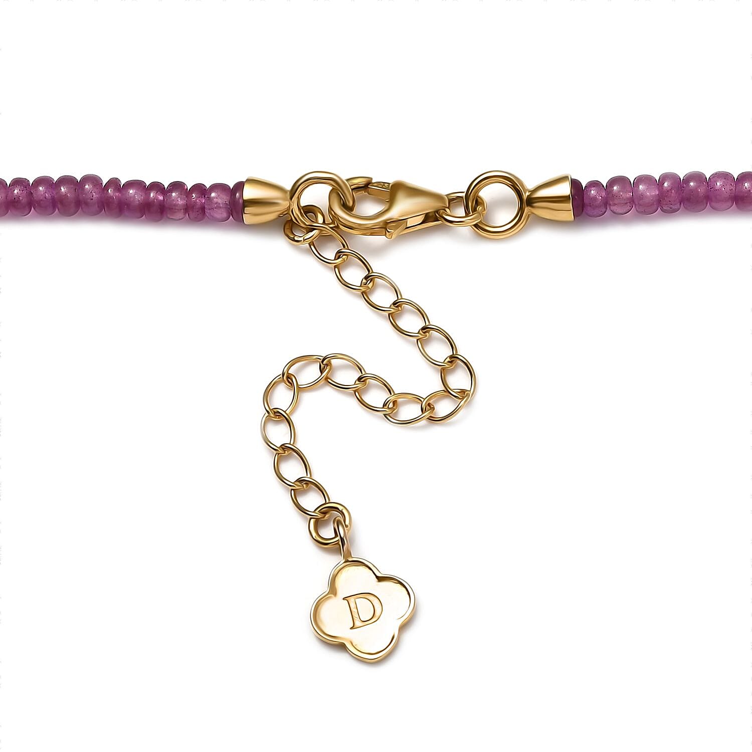 African Ruby 93.50 ctw Beaded Necklace (18 Inches) in 18K Vermeil Yellow Gold over Sterling Silver