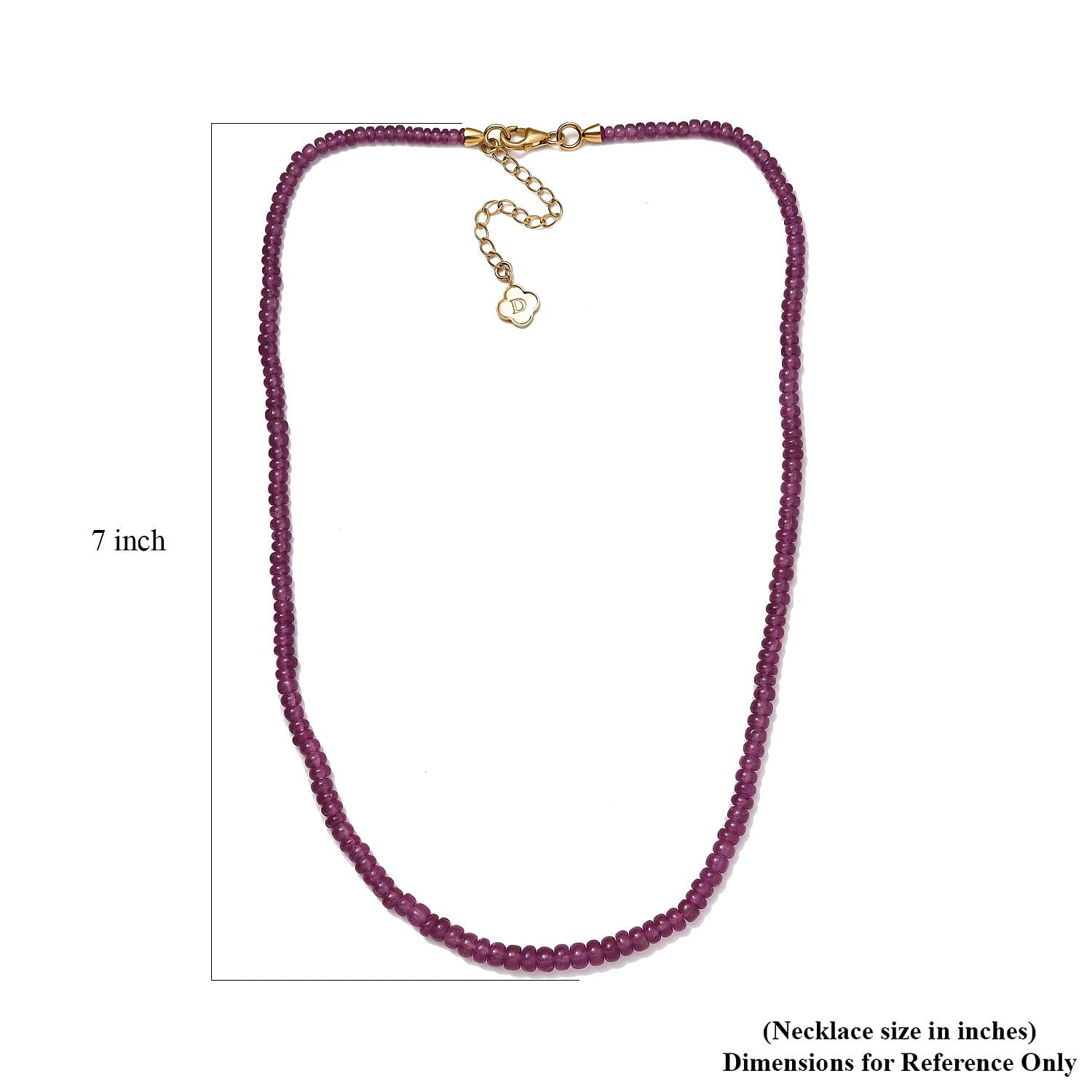 African Ruby 93.50 ctw Beaded Necklace (18 Inches) in 18K Vermeil Yellow Gold over Sterling Silver