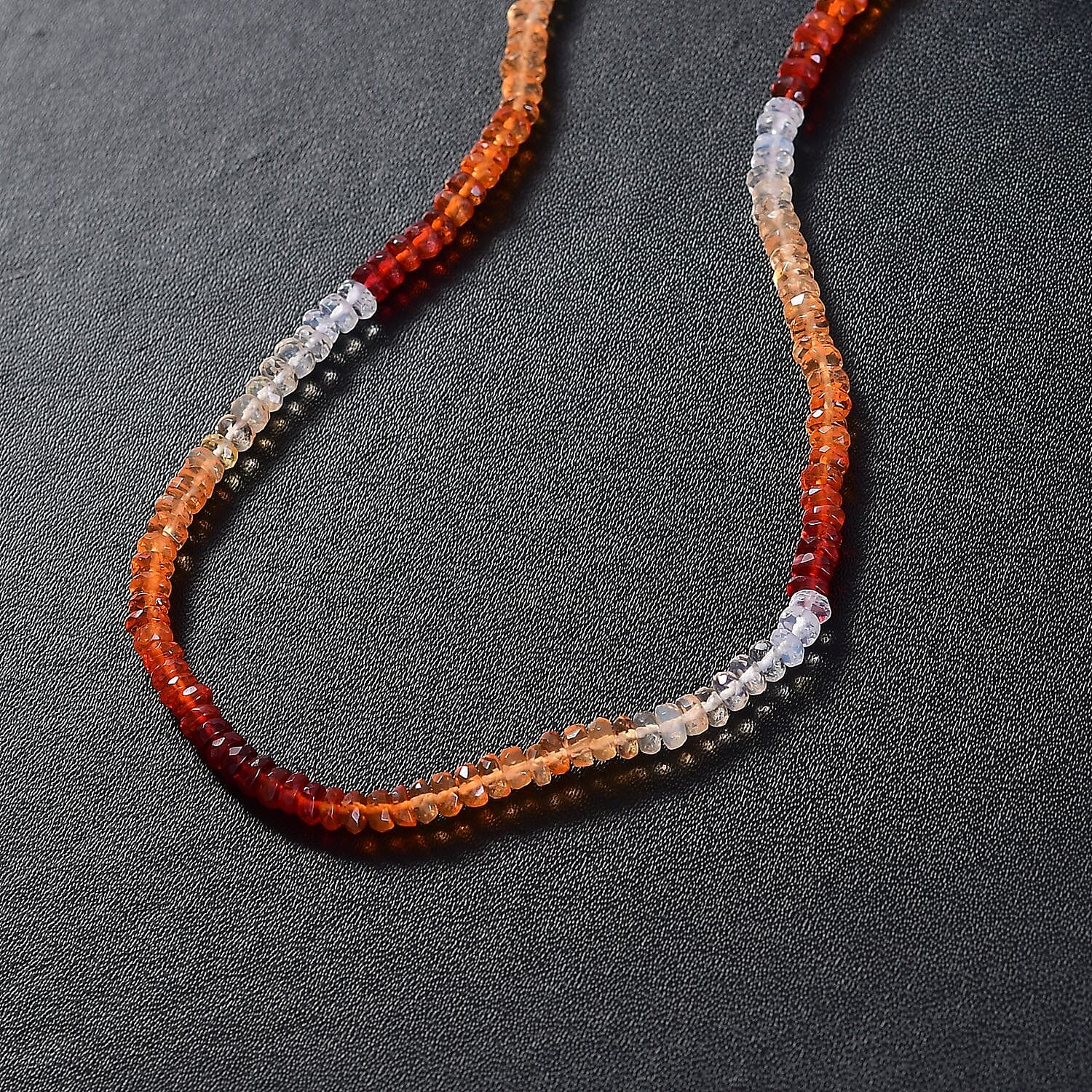 Fire Opal 34.00 ctw Beaded Necklace (18 Inches) in 18K Vermeil Yellow Gold Over Sterling Silver
