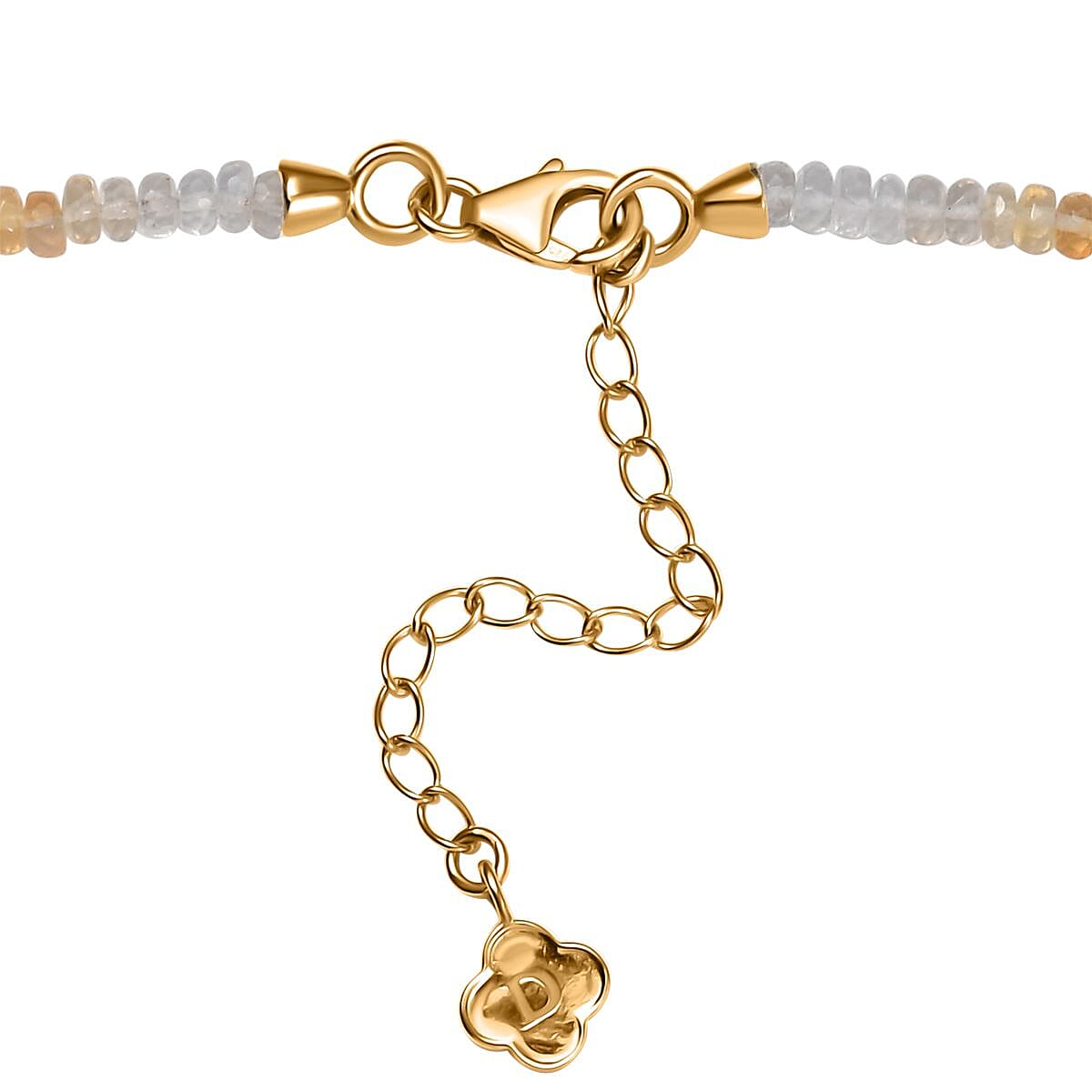 Fire Opal 34.00 ctw Beaded Necklace (18 Inches) in 18K Vermeil Yellow Gold Over Sterling Silver
