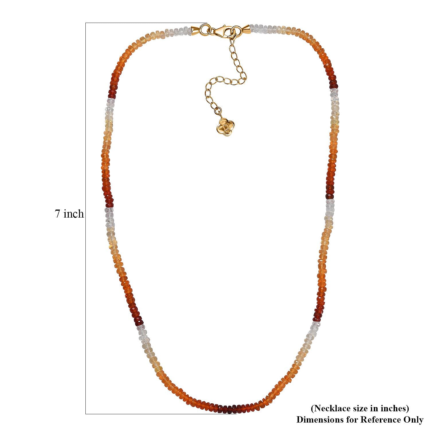 Fire Opal 34.00 ctw Beaded Necklace (18 Inches) in 18K Vermeil Yellow Gold Over Sterling Silver
